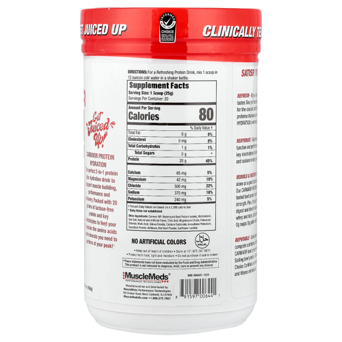 MuscleMeds, Carnivor Protein Hydration, протеин, тропический пунш, 500 г (17,6 унции)