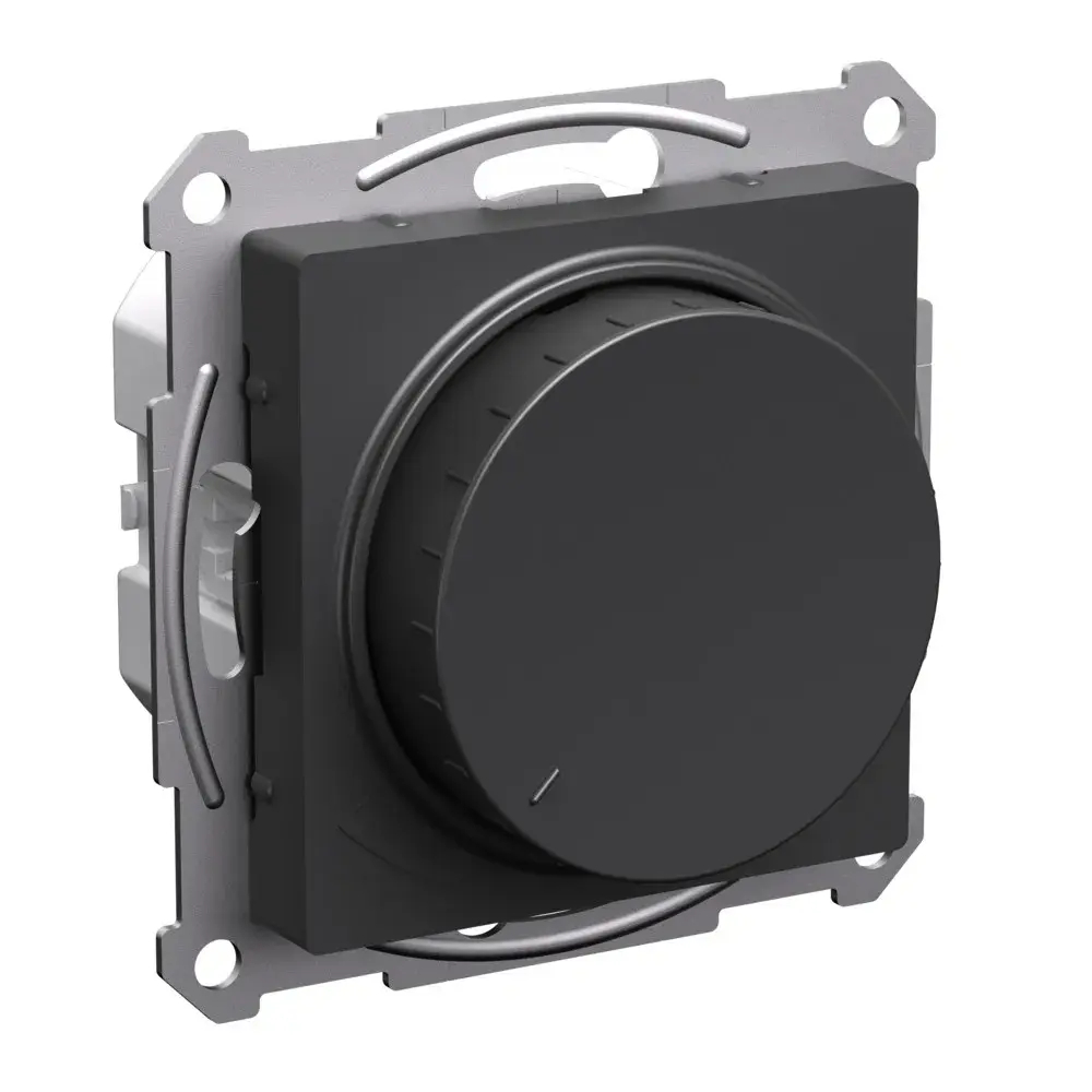 ATLASDESIGN СВЕТОРЕГУЛЯТОР (диммер) поворотно-нажимной, LED, RC, 400Вт, механизм, БАЗАЛЬТ