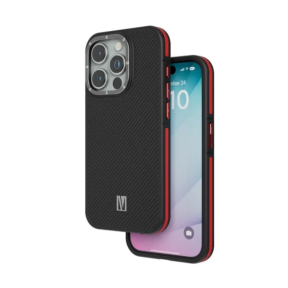 Чехол Levelo Ox Carbon Case для iPhone 15 Pro Max Красный