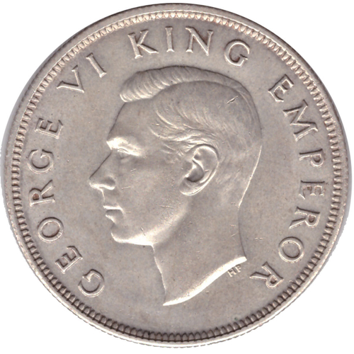 1/2 кроны 1940 год. Новая Зеландия (Георг VI). 100 лет договору Вайтанги AU. Серебро