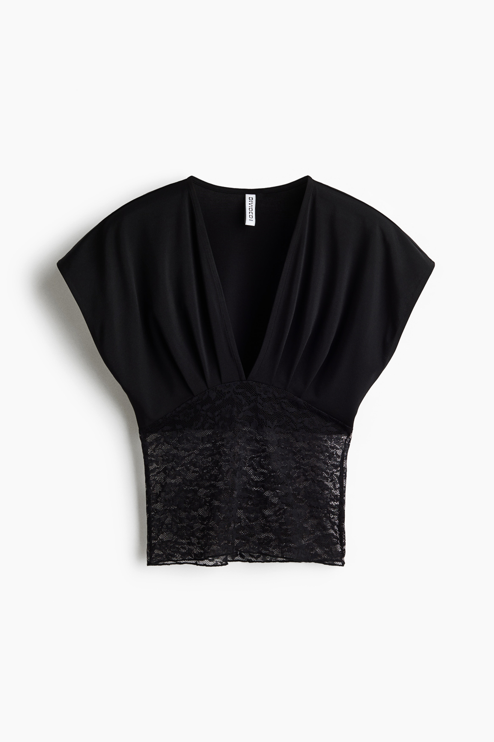 Топ из двух тканей с драпировкой - H&M