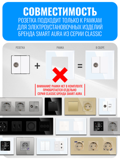 Розетка телевизионная Smart Aura серия Classic без рамки