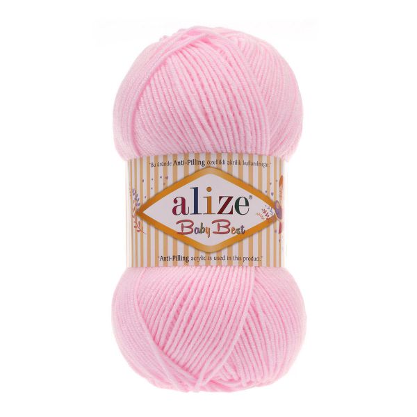 Пряжа Alize (Ализе) Baby Best / уп.5 мот. по 100 г, 240м, 185 светло-розовый A