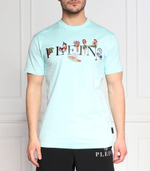 футболка Philipp Plein - голубой(MTK6119 PJY002N)