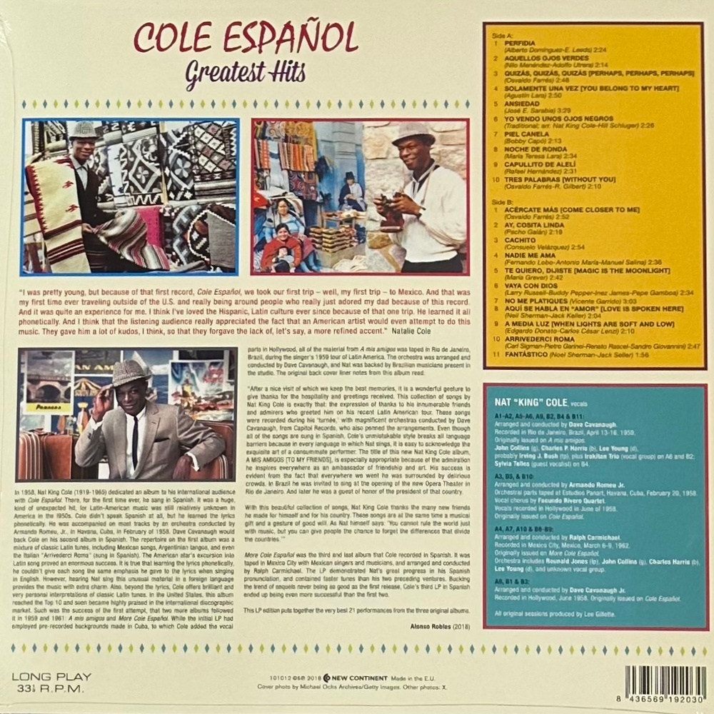 Nat "King" Cole - Cole Espanol - Greatest Hits (Европа 2018г.)