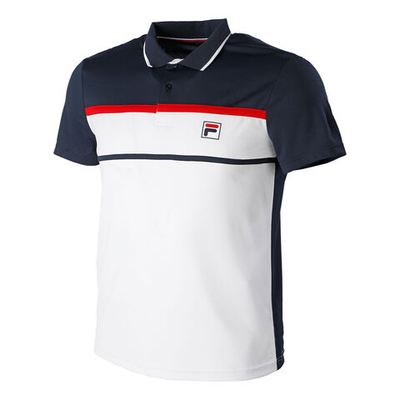Мужское теннисное поло Fila Anton Polo Men - White, Dark Blue