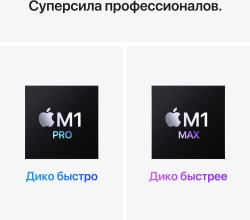 Ноутбук Apple MacBook Pro A2485 M1 Pro 10 core 32Gb SSD512Gb/16 core GPU 16.2" Liquid Retina XDR (3456x2234) macOS grey space WiFi BT Cam (Z14V0008D)
