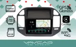 Магнитола для Mitsubishi Pajero 3, Montero 3 1999-2006 (рамка черная) - Vaycar VA47-1019-2K на Android 13, Быстрая, 2K QLED, CarPlay, 4G SIM-слот