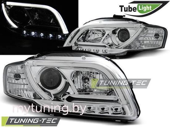 Передние фары Audi A4 B7 led tube lights chrome