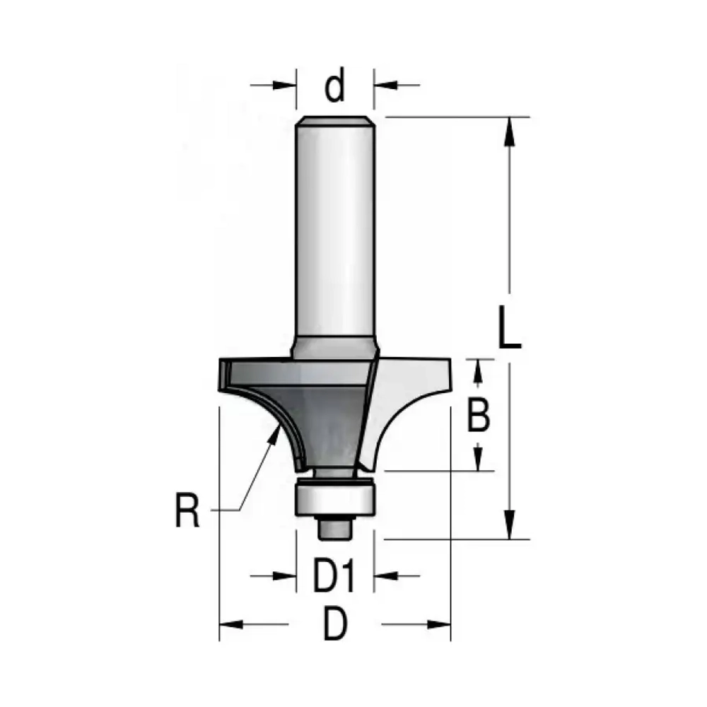 Фреза радиусная с подшипником Dimar 28.6x13.5x53x6 R8.0 WPW RW08005