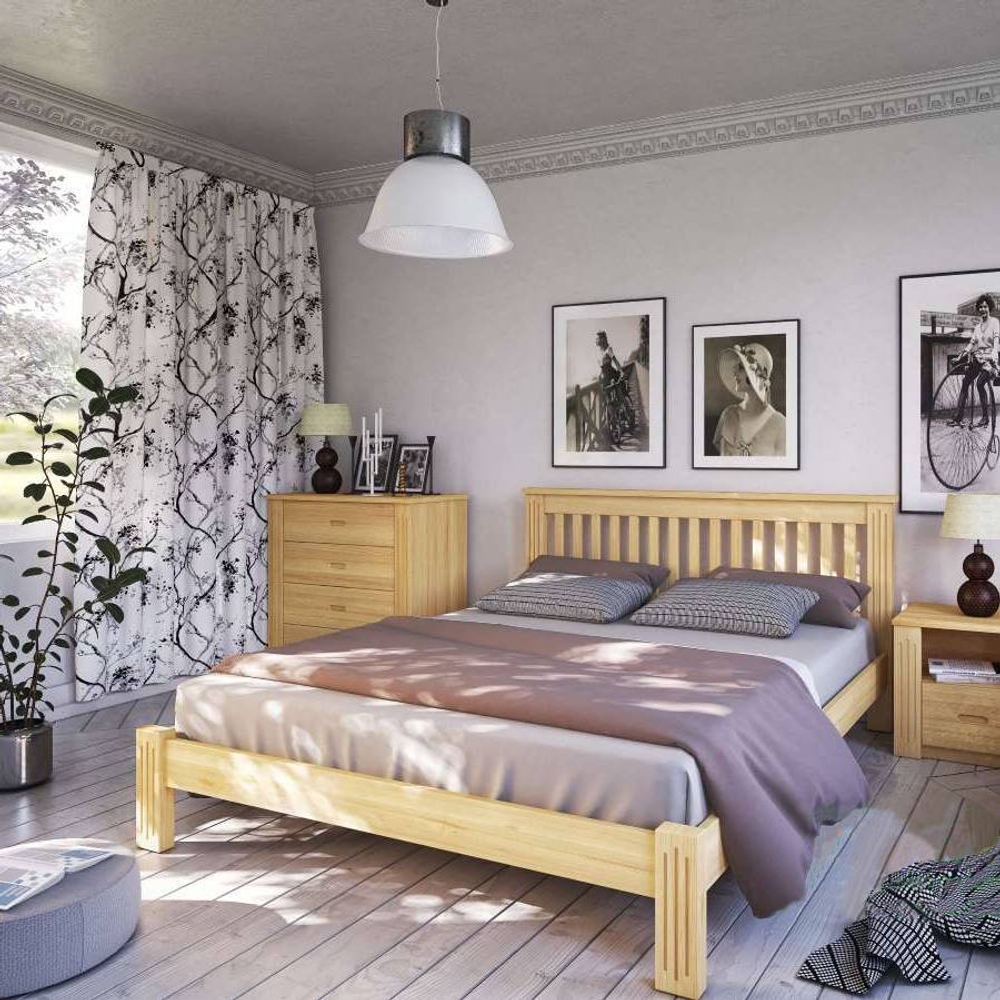 Кровать Pino Rino 1600 х 2000 сосна, без покраски