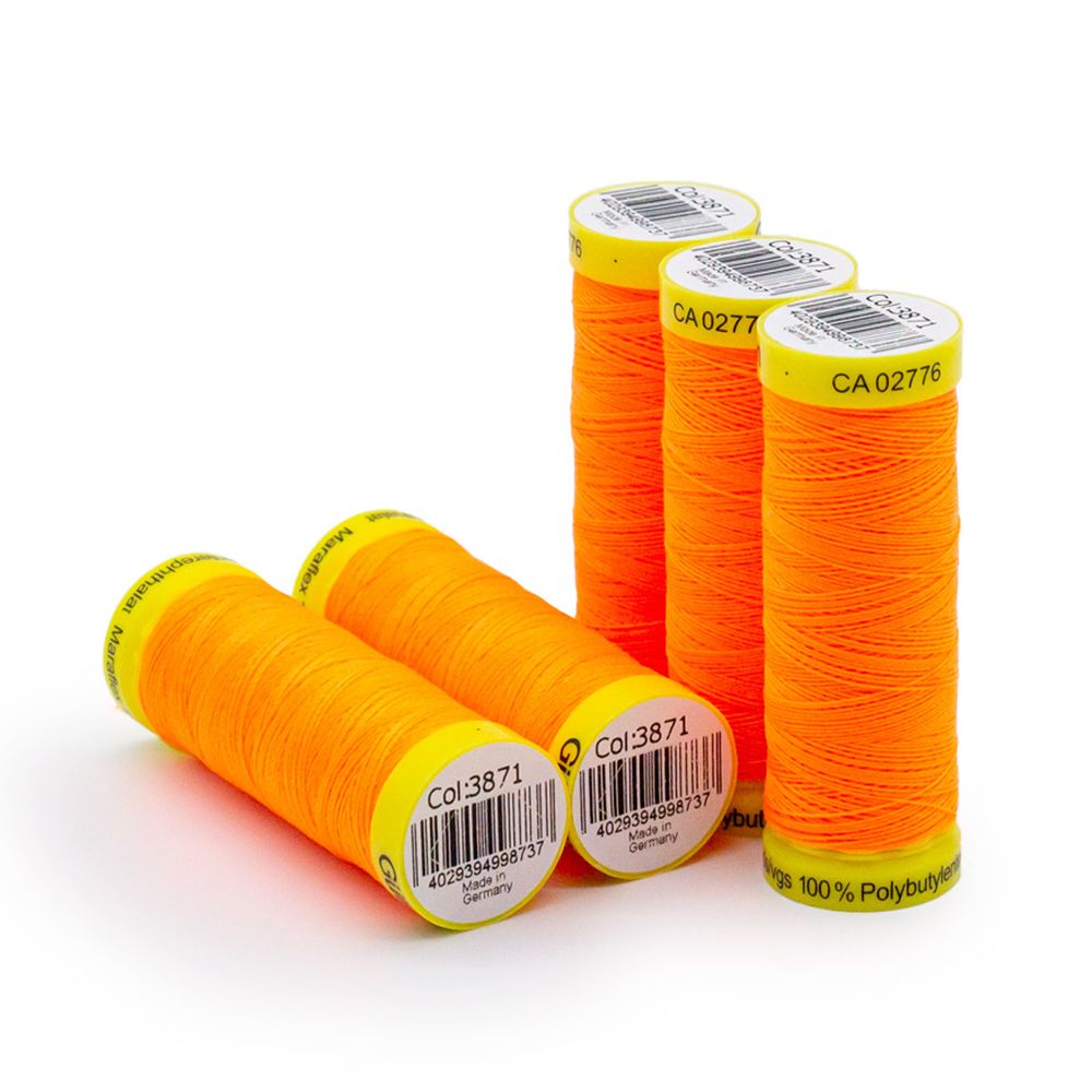 Нитки для трикотажа Gutermann Maraflex 120 (150 метров), 5 кат. | 3871 неоновый оранжевый