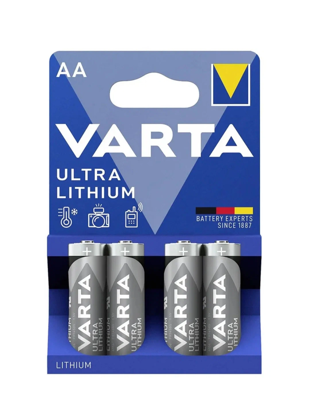 Батарейка Varta Ultra Lithium AA/FR14505 , ( 4 ) шт. в блистере, 06106301404