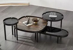 Стол кофейный 5113, 120х45 см, черный мрамор