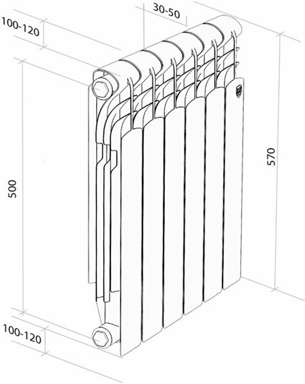 Радиатор алюм. ROYAL THERMO Revolution 500 (4 секц.)