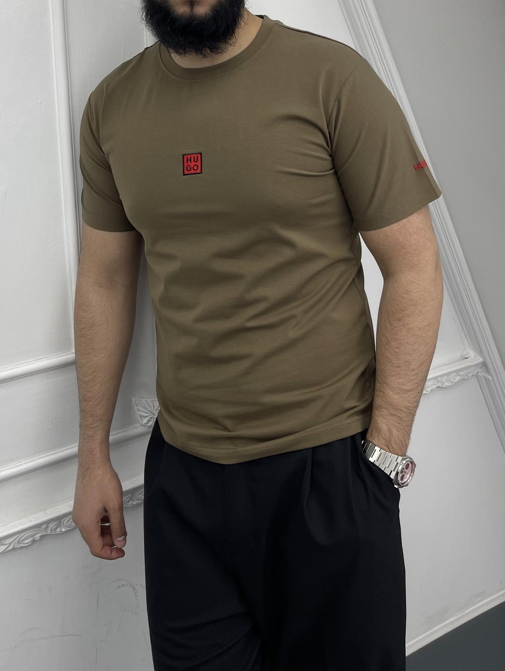 Футболка Hugo Boss #82150 (кор.-зелён.)