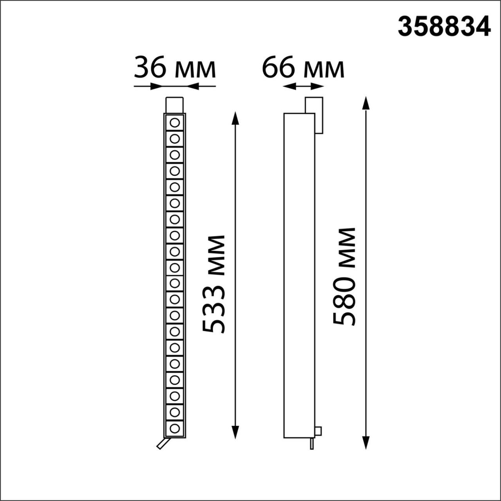 358834 PORT NT22 228 белый Светильник трековый однофазный трехжильный IP20 LED 4000K 30W 220V ITER
