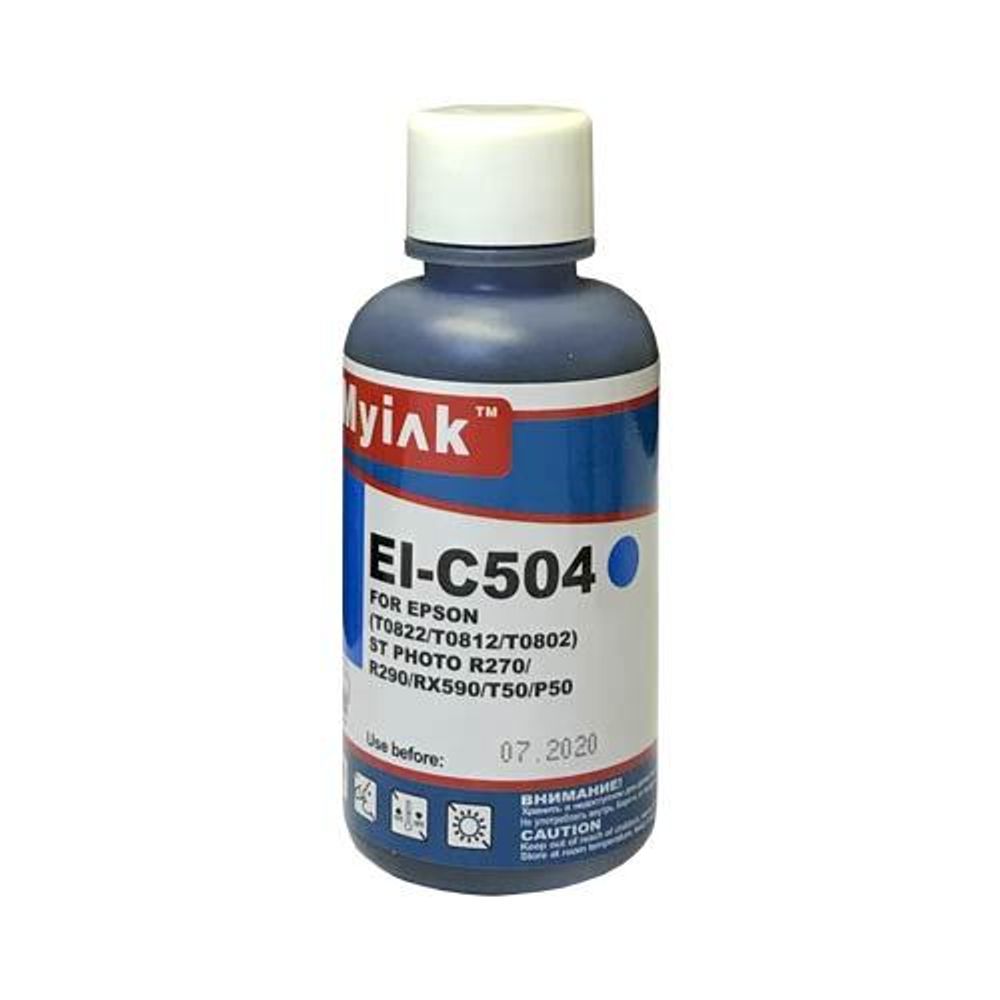 Чернила для EPSON Photo T50/R200/R270/RX590 (100мл, cyan, Dye) EI-C504 (Gloria) MyInk Чернила для EPSON Photo T50/R200/R270/RX590 (100мл, cyan, Dye) EI-C504 (Gloria) MyInk