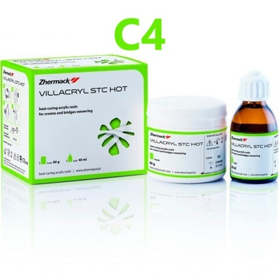 --- Villacryl STC Hot C4 (80гр.+40мл.), Виллакрил С4, горячей полимеризации для облицовки и ремонта коронок
