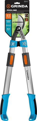 GRINDA F-900T, 650 - 900 мм, кованые лезвия, алюминиевые ручки, телескопический, плоскостной сучкорез, PROLine (424510)