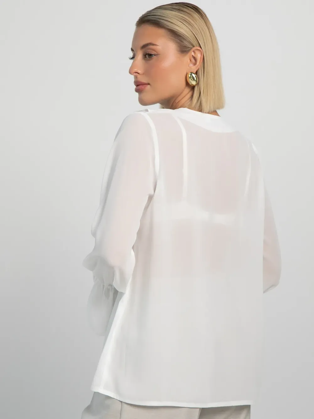 Блуза шифоновая Вэнси (белая) Б16232-8М LT Collection
