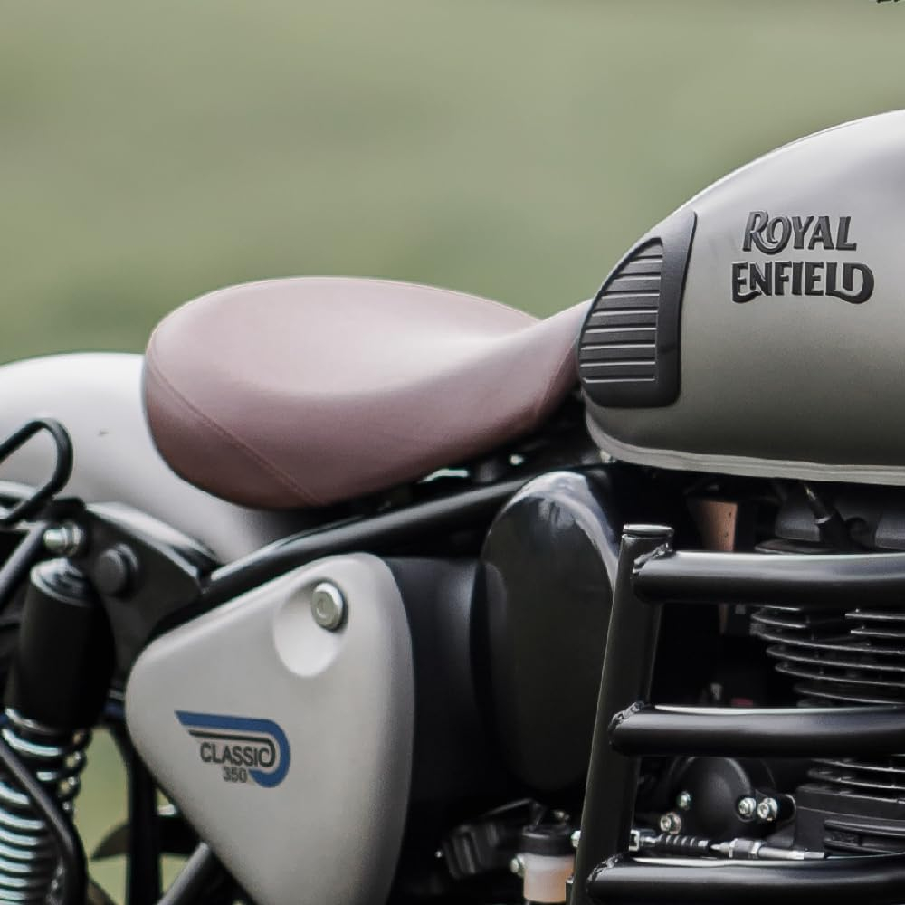 Водительское сиденье Royal Enfield, низкое, коричневого цвета, арт. KXA00052