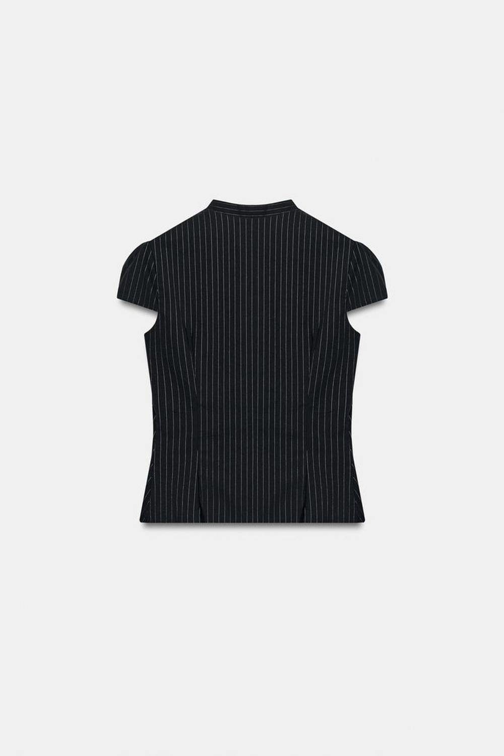 ZARA ТОП В ПОЛОСКУ НА ПУГОВИЦАХ, ЧЕРНЫЙ