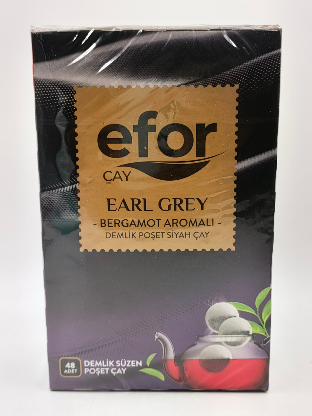 Чай Efor Earl Grey в пакетиках, черный чай - 48 пакетиков153.6 г (Турция)