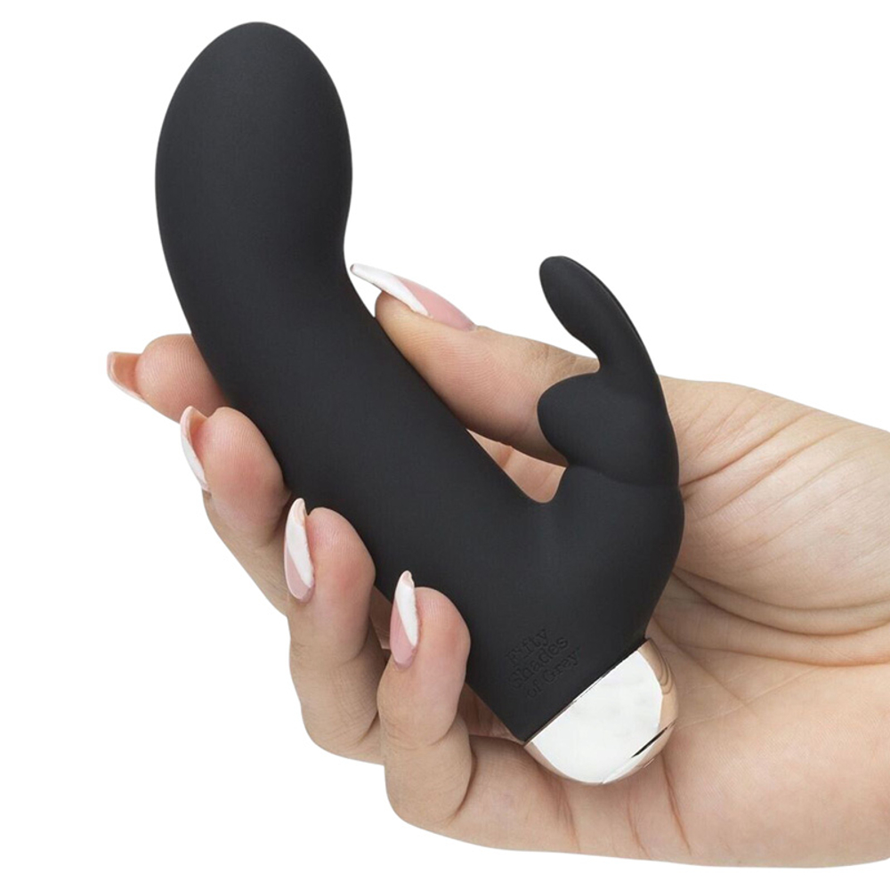 Черный мини вибратор-кролик 13,5см Fifty Shades of Grey Greedy Girl Mini Rabbit Vibrator Black