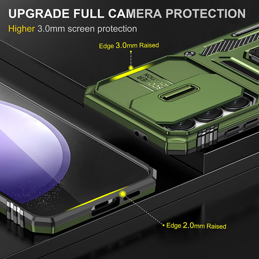 Чехол Safe Case с кольцом и защитой камеры для Samsung Galaxy S25 FE