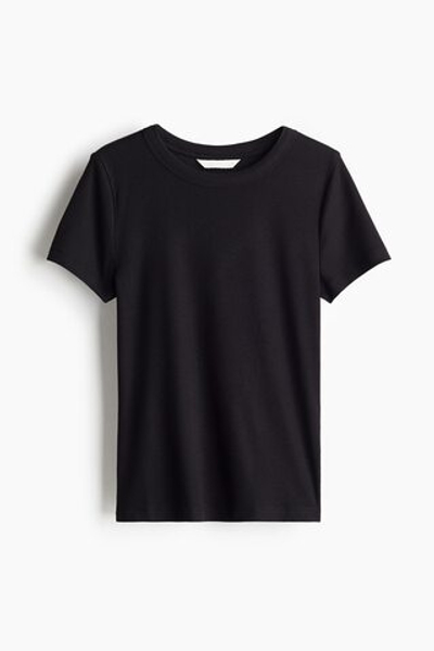 Футболка в рубчик с модалом - H&M
