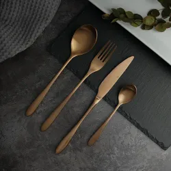 Ложка столовая 21 см матовая цвет светлая медь PVD Alessi-Copper P.L. [12]
