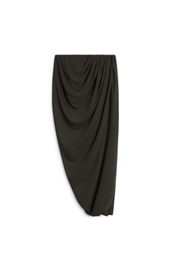 Massimo Dutti Драпированная юбка миди - Limited Edition, коричневый