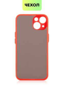Чехол BROSCORP для Apple iPhone 14 оптом (арт. IP14-ST-TPU-RED-BLACK)