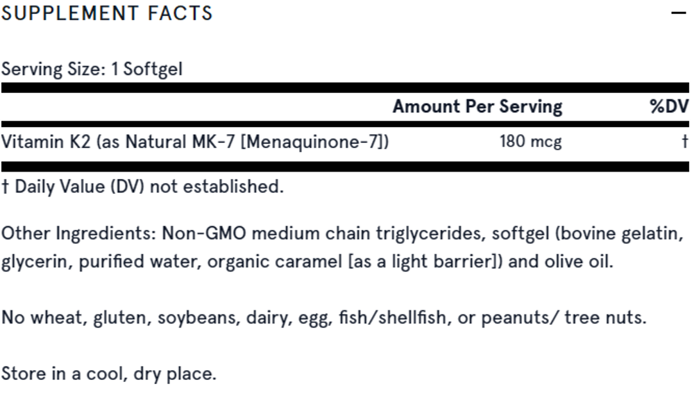 MK-7 180mcg 30 капсул Jarrow Formulas