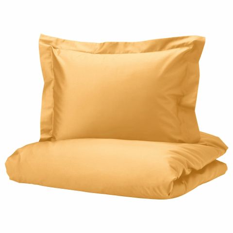 Комплект постельного белья IKEA LUKTJASMIN (ЛЮКТЭСМИН), Односпальный, Желтый, 150x200, 50x80 см