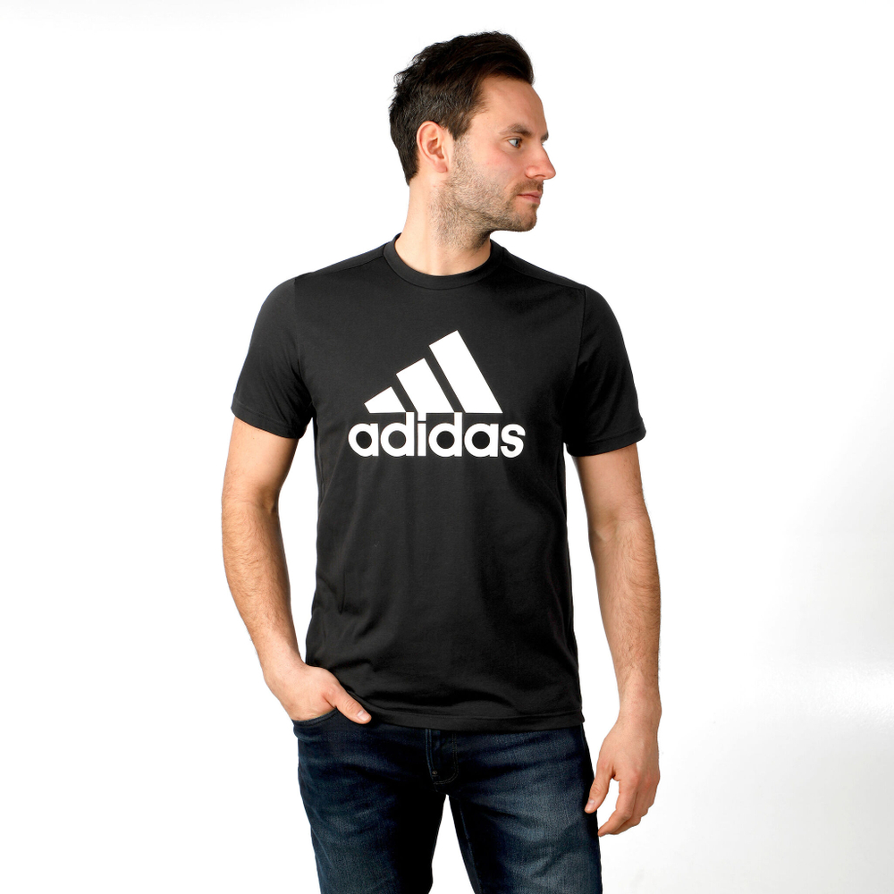 Мужское теннисное поло adidas FR Zipper Logo T-Shirt Men - Black, White