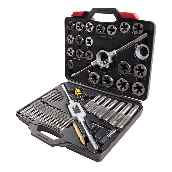 МАСТАК (351-10051C) Набор метчиков и плашек SK-5, 1/4"-1", кейс, 51 предмет