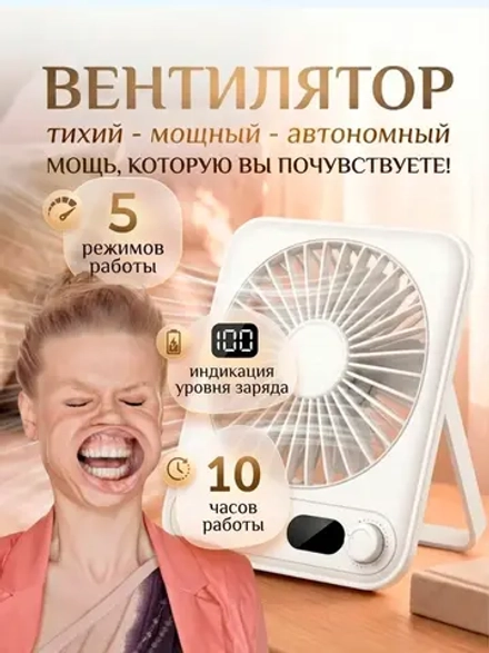 Мини вентилятор бесшумный на рабочий стол Type-C