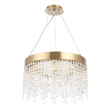 Подвесная хрустальная люстра 9*G9 Aqua SP9 латунь Crystal Lux