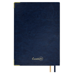Escalada Ежедневник недатированный ESCALADA, #ДУМАЙ КАК МИЛЛИАРДЕР, А5, 160 л., арт. 70649/ 15 САРИФ СИНИЙ (кожзам: 146х211 мм, интегральный переплёт, материал обложки: искусственная кожа "Сариф"; способ крепления блока: ниткошвейный; декор: металлические уго