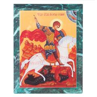 Икона настенная Георгий Победоносец из змеевика 14х18х1,2 см 118928