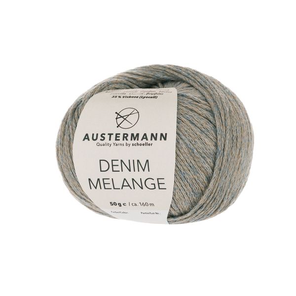 Пряжа Austermann (Аустерманн) Denim Melange / уп.10 мот. по 50 г, 160 м, 2306-1, 90305-0008