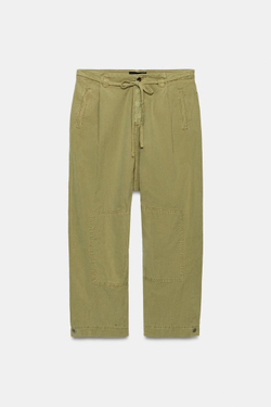 ZARA БРЮКИ-ДЖОГГЕРЫ — ZW COLLECTION, ХАКИ