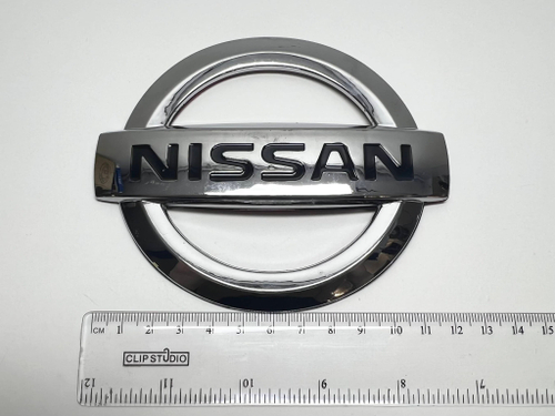 HH-084 / Логотип (шильдик, надпись, эмблема) "Nissan" 12 см для крышки багажника / решетки радиатора / капота (1 шт.)