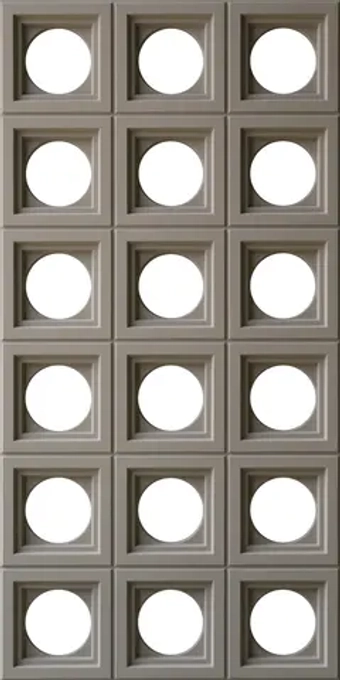 3Д полиуретановая панель, Круги малые, Серый / PU BLOCK PANEL Water Grey, HL-03, 1200х600 мм
