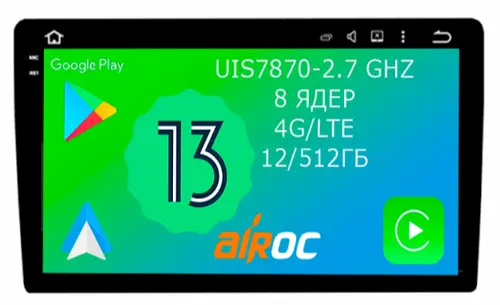 Магнитола для Ford Mondeo 4, Focus 2, S-Max/Galaxy (ШГУ овальное) - Airoc 2K AU-1706 на Android 13, Быстрейшая, SIM-слот