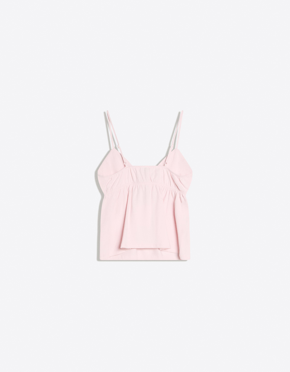 Женский топ на бретелях с баской - BERSHKA