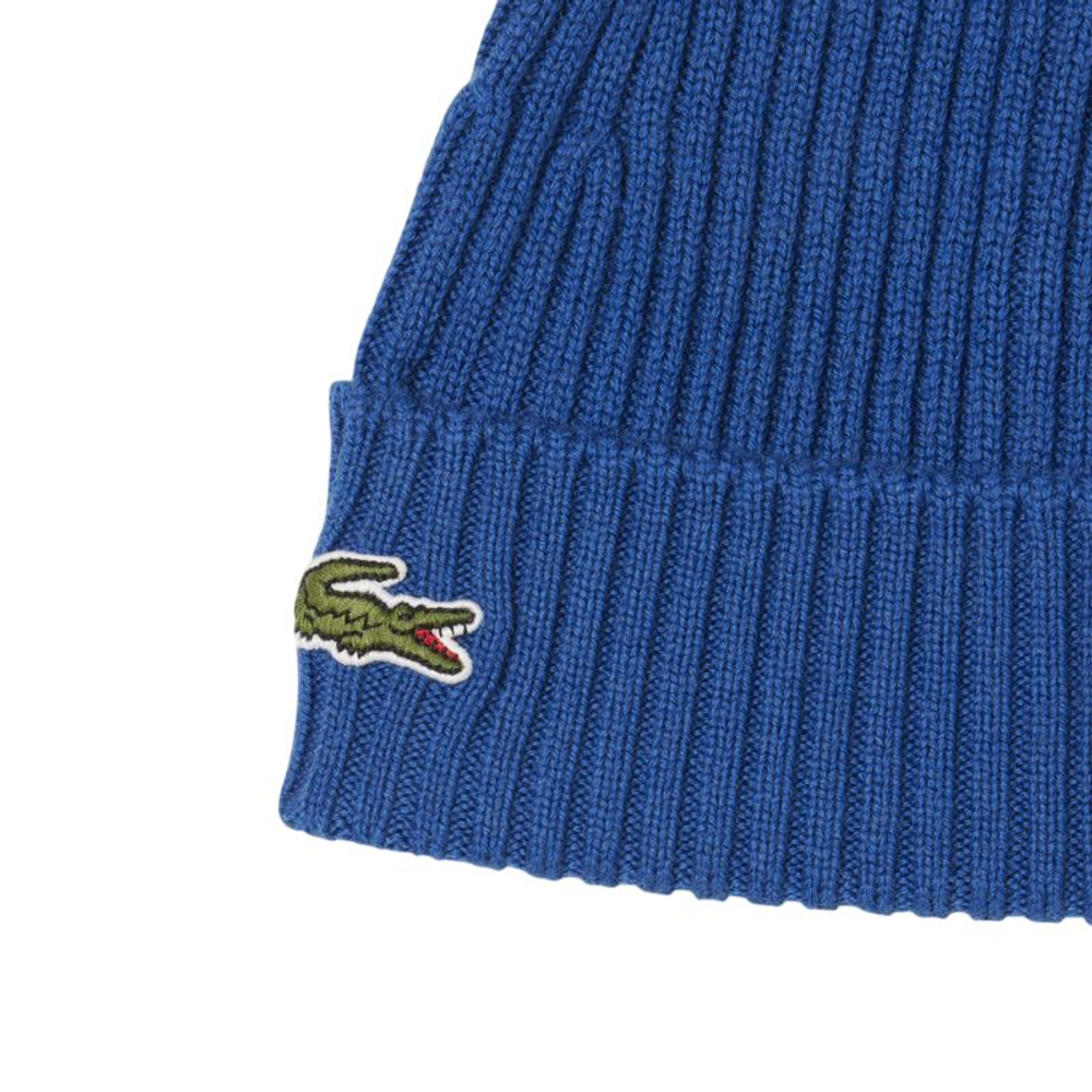 Зимняя шапка Lacoste Unisex Ribbed Wool — sapphire blue