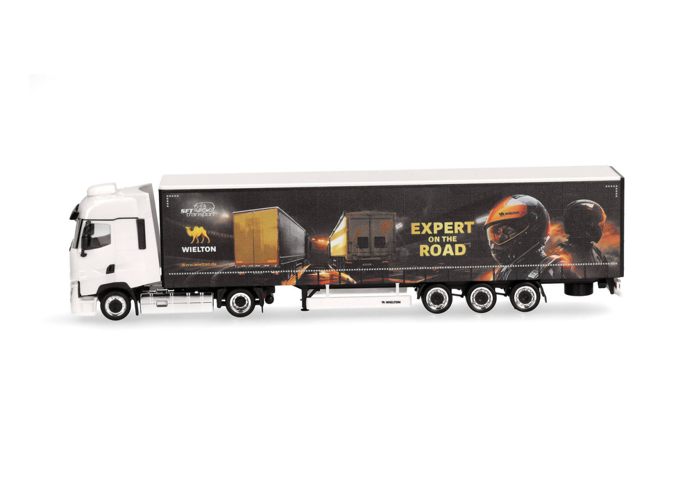 Грузовик Renault T facelift Lowliner gradine тентовый полуприцеп "SFT/Wielton" (Bayern/Küps)